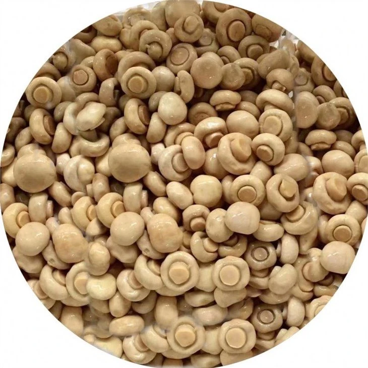 Preserved white mushroom in vinegar in barrel