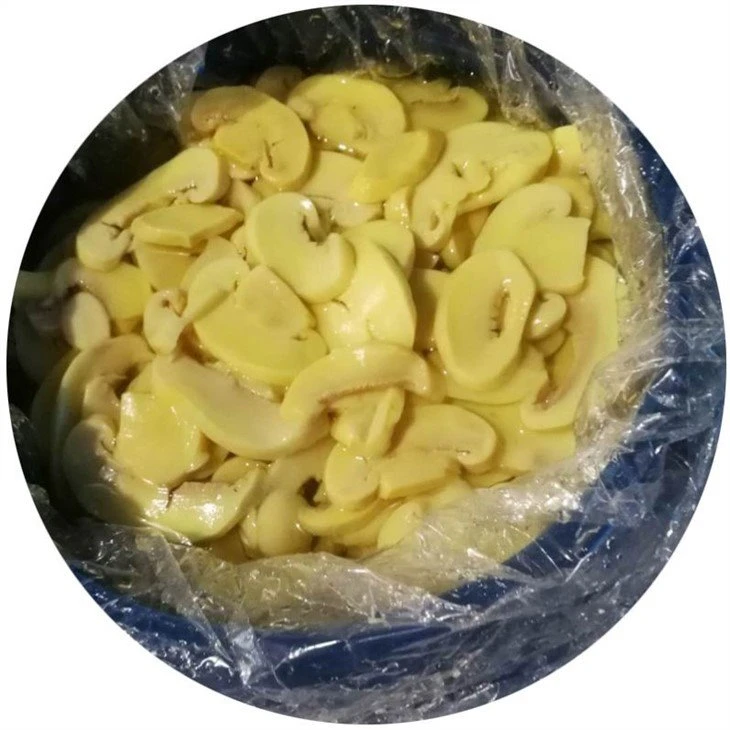 Low price sliced champignon in brine in drums