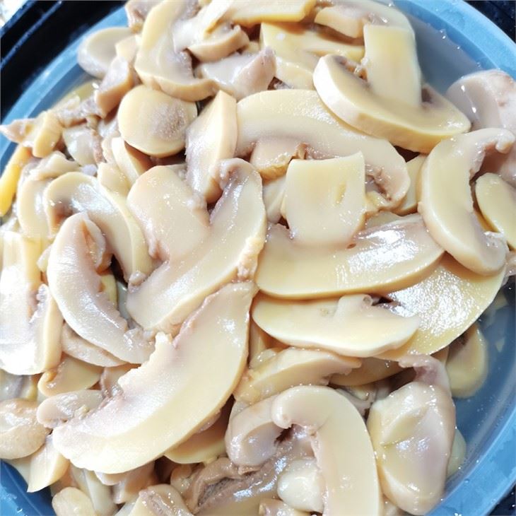 High quality sliced White Champignon Mushroom in Brine in Drums For Sale